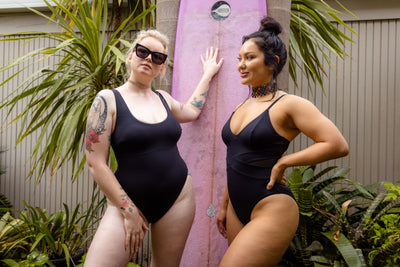 SWMR The Dip and The Dunk swimsuits in black