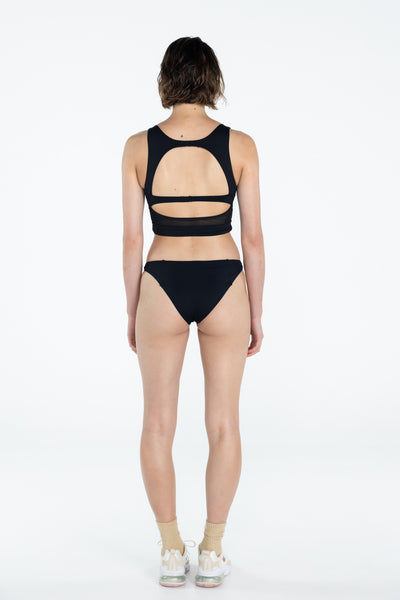 SWMR The Dip Top bikini top in black back view