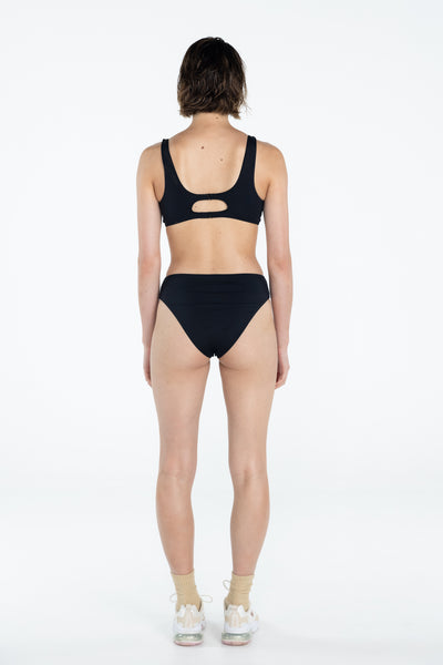 SWMR The Dunk Hi Bottom bikini bottom in black back view