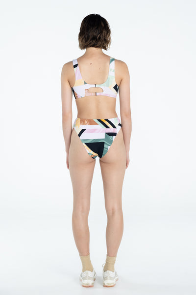 SWMR The Dunk Hi Bottom bikini bottom in tile print back view