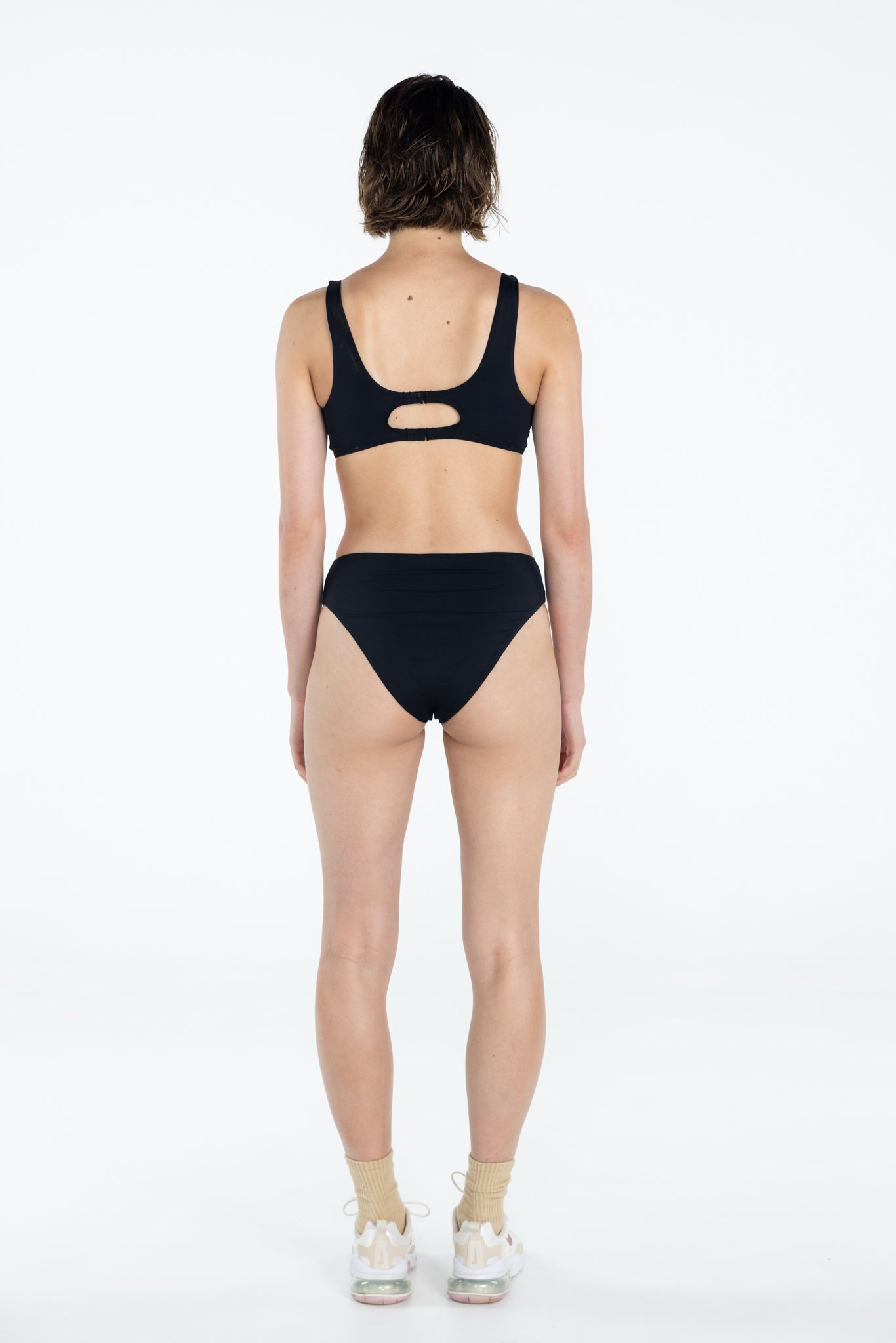 SWMR The Dunk Top bikini top in black back view