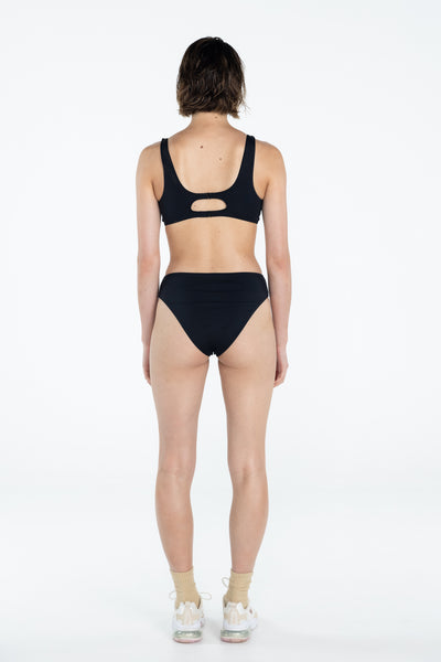 SWMR The Dunk Top bikini top in black back view