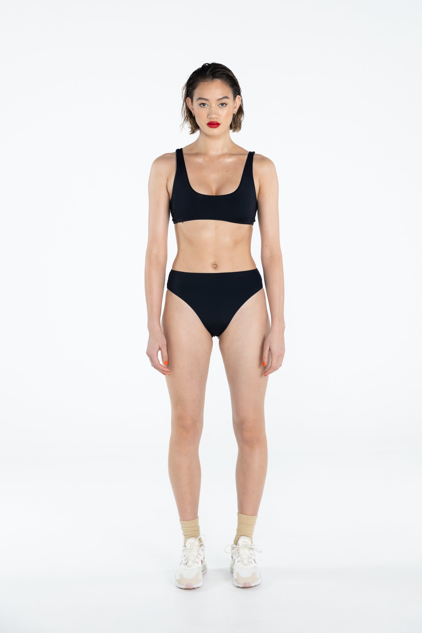 SWMR The Dunk Top bikini top in black front view