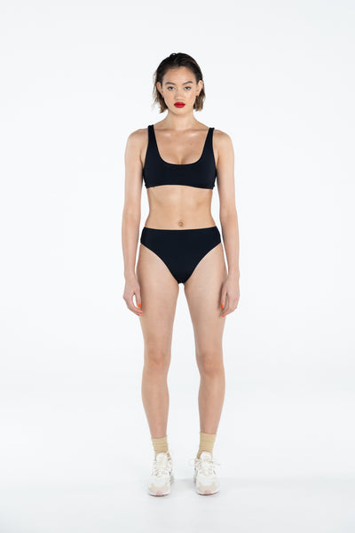 SWMR The Dunk Top bikini top in black front view